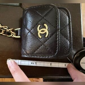 Black Quilted Leather Keychain Wallet and coin purse